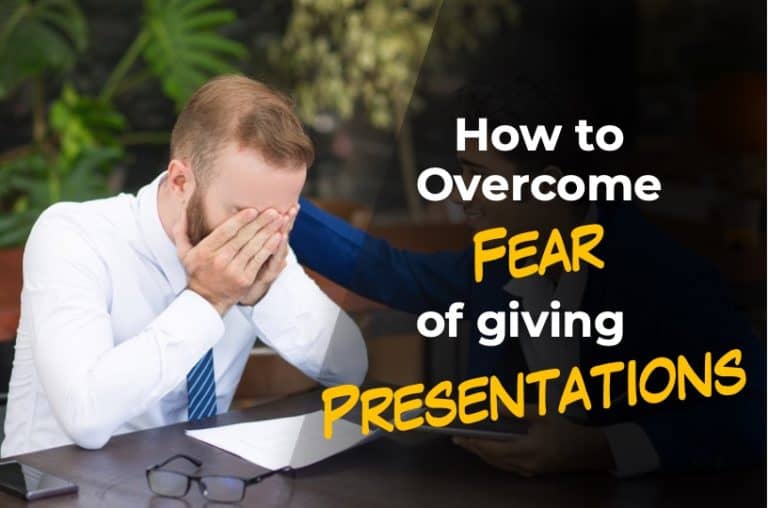 Image describing the featured image for fear of giving presentations