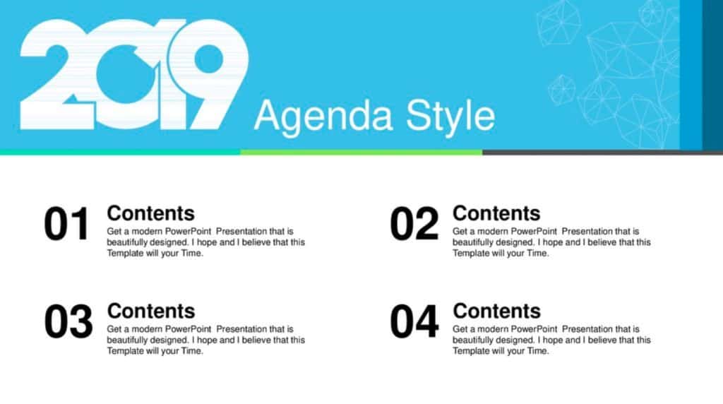powerpoint presentation table of contents example