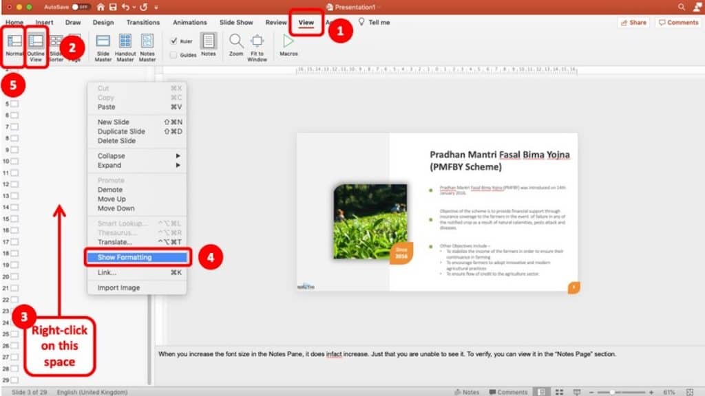 how to make presentation notes smaller in powerpoint