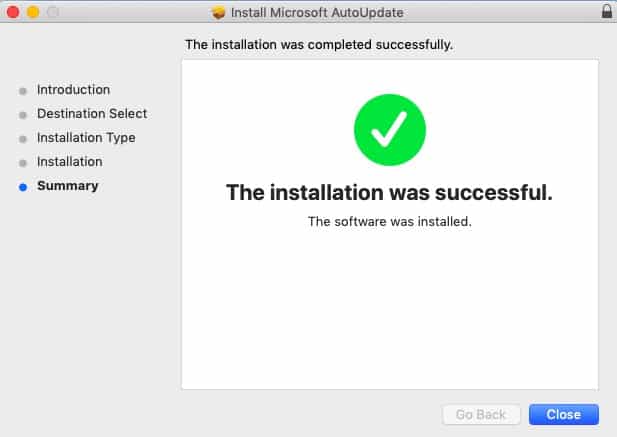 microsoft autoupdate mac fails to install