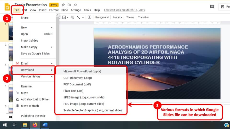 Image showcasing how to download a Google Slides presentation
