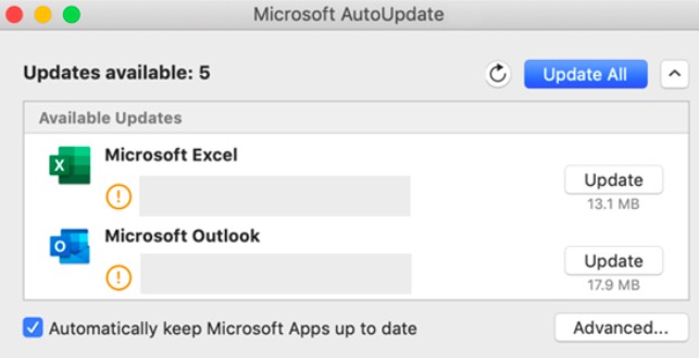 windows 7 no option for microsoft office updates
