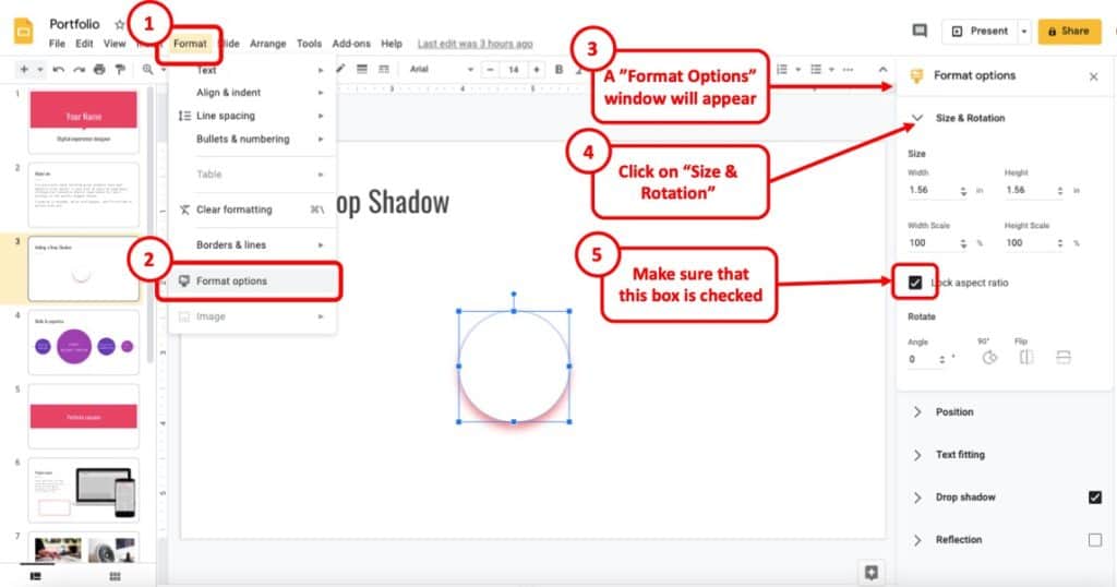 google presentation transparent shape