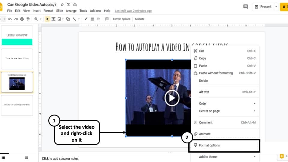 how to make a google presentation loop