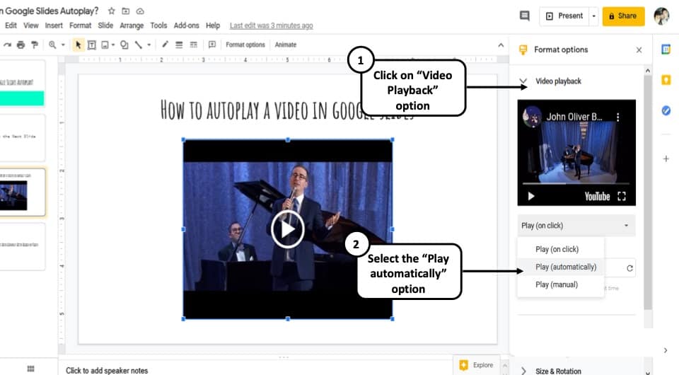 google slide presentation automatic