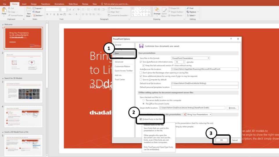 ed fonts not showing up in powerpoint