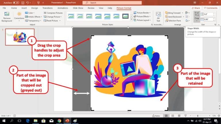 crop image in powerpoint presentation