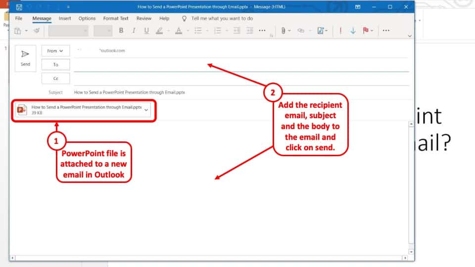 how to send a powerpoint presentation through yahoo mail