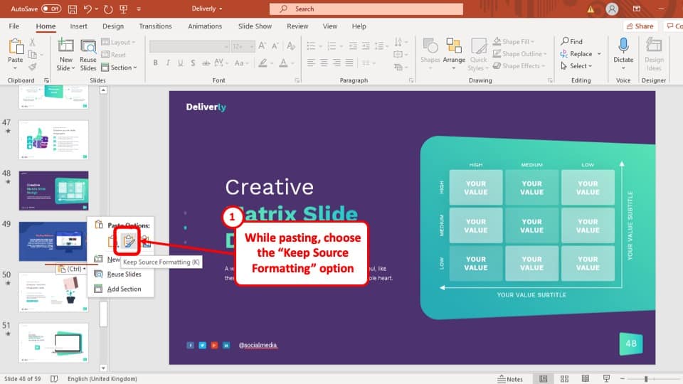 how to copy and paste a powerpoint presentation into word