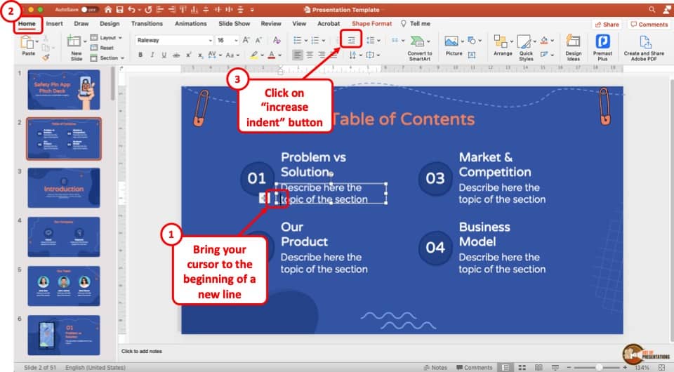 powerpoint presentation highlight text