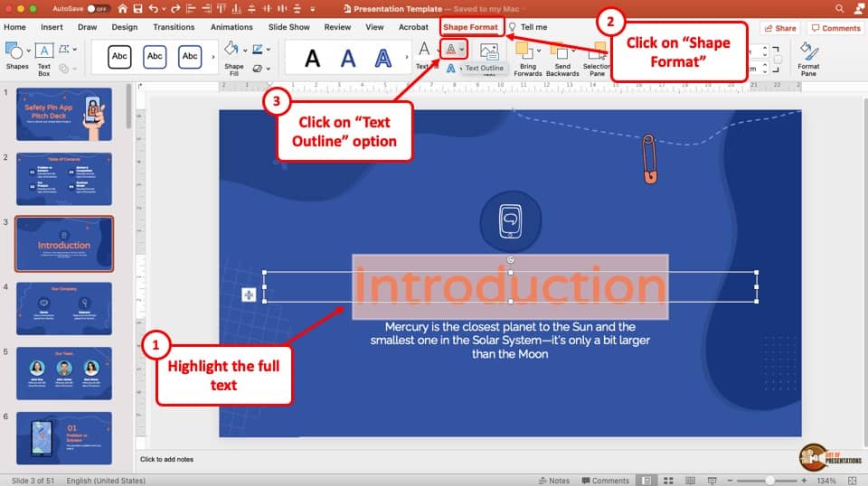 what is outline in powerpoint presentation