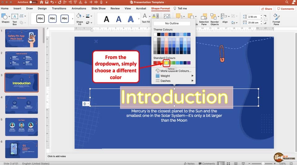what is outline in powerpoint presentation