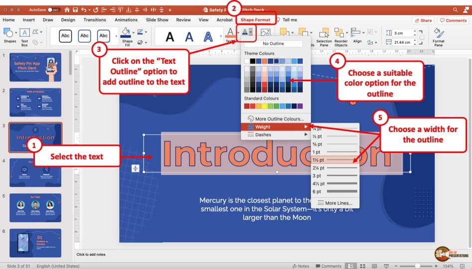 add word art to the presentation that reads new