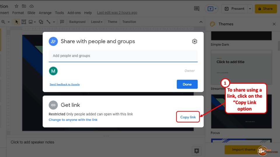 how to make google slide presentation view only