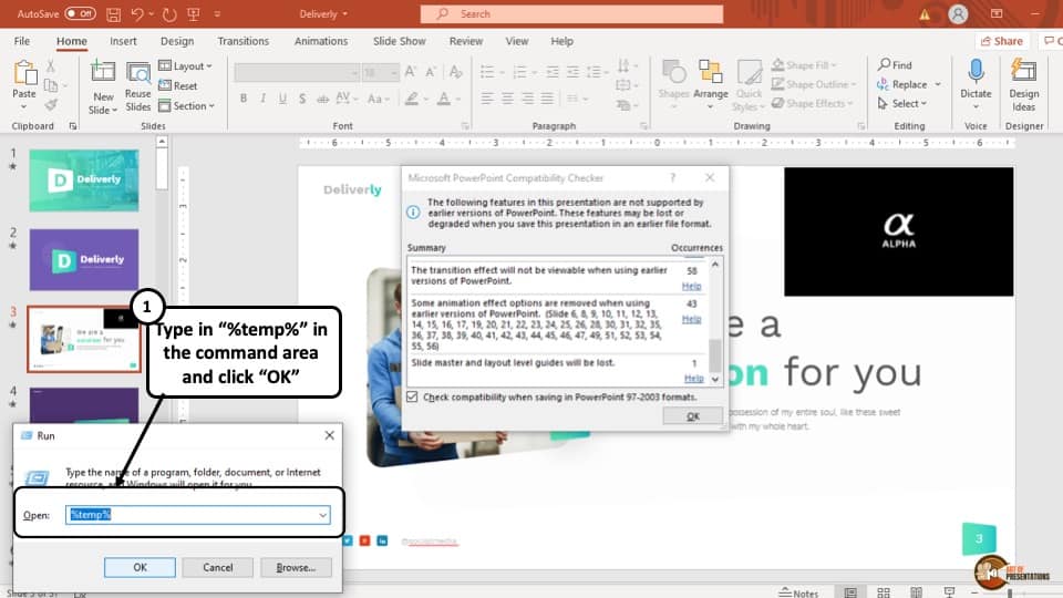 powerpoint video not playing in presentation mode