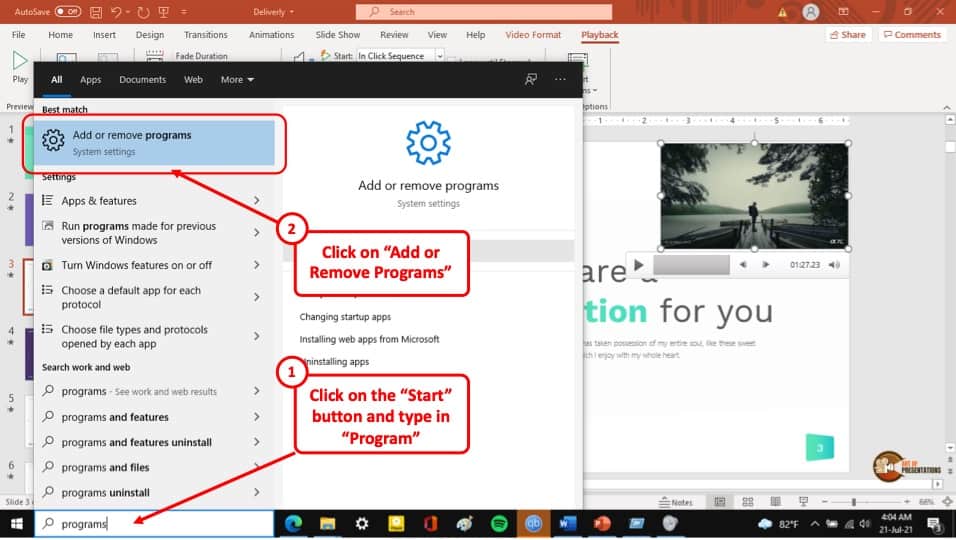 powerpoint won't play video in presentation mode