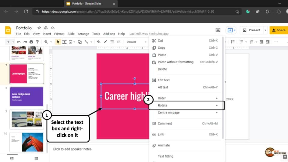 How To Rotate Text In Google Slides Table