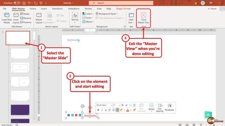 powerpoint change master slide for one slide