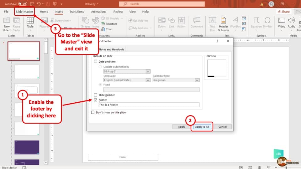 edit footer in powerpoint presentation