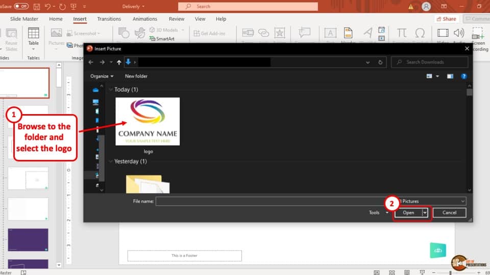 how to change presentation title in powerpoint footer