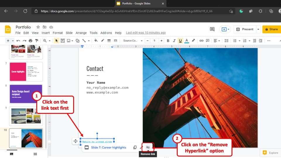 presentation link for google slides