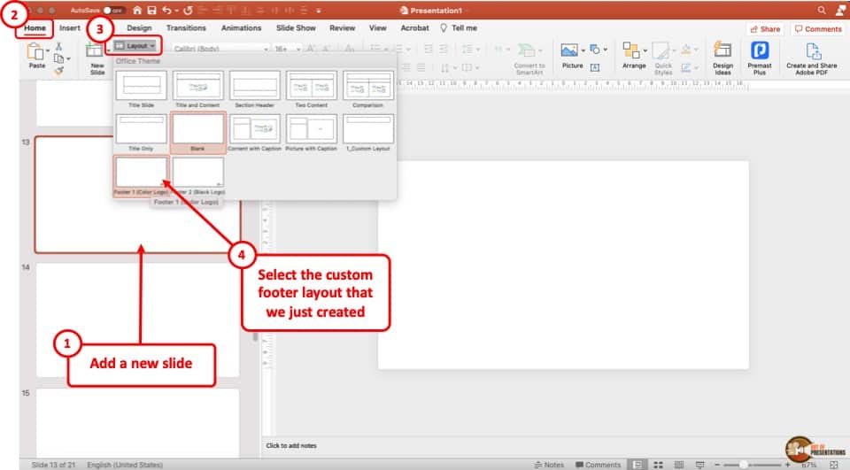 powerpoint update this presentation header in slide master
