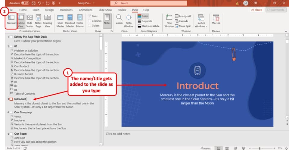 how to write your name in powerpoint presentation