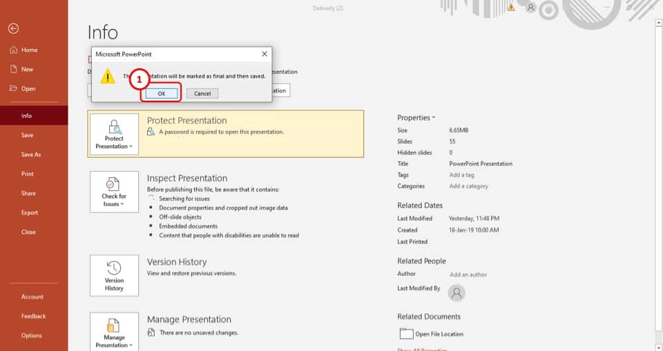 how to protect a powerpoint presentation from being copied