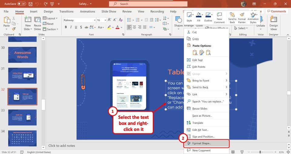 how to split text box into two columns in powerpoint