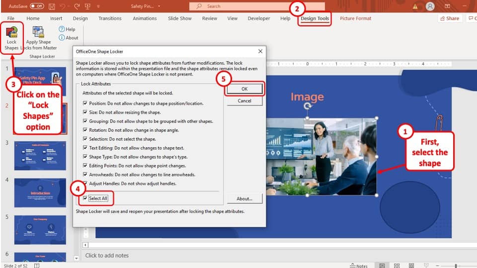 how to lock powerpoint presentation