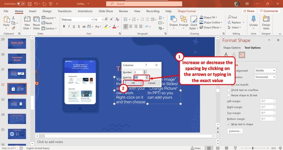 powerpoint slide 2 columns