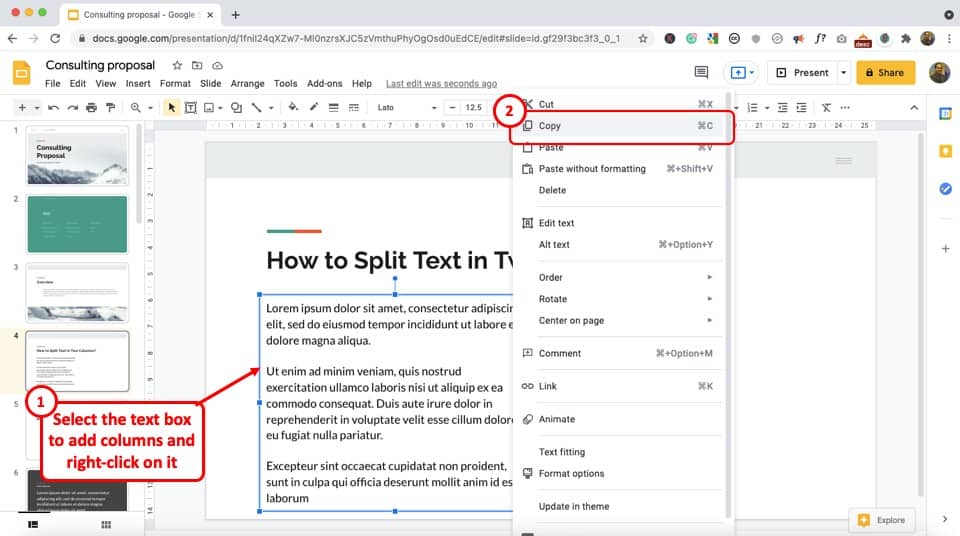 How To Add Columns In Text Box On Google Slides