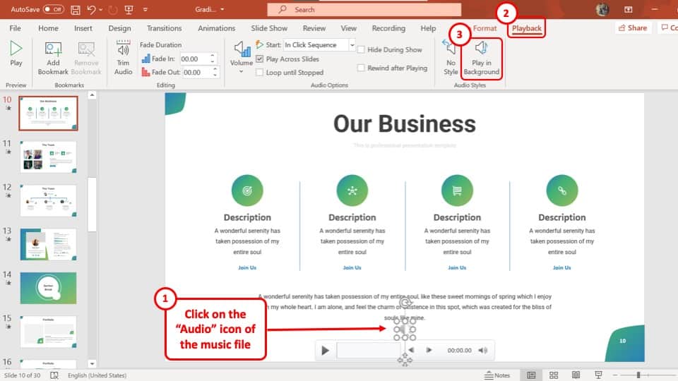 play song during powerpoint presentation