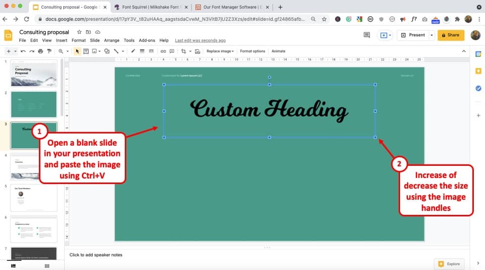 presentation fonts for google slides