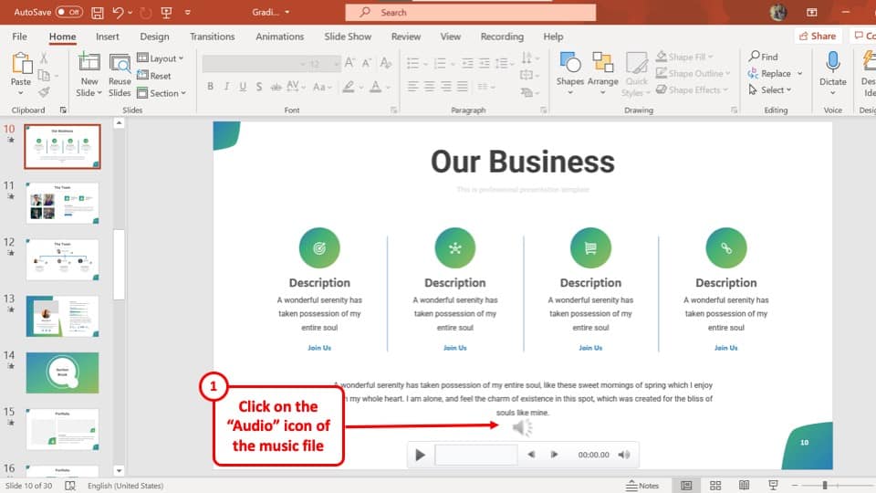 power point presentation with music