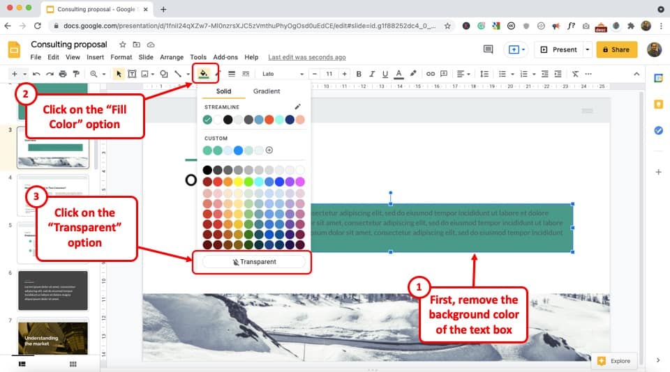 How To Make A Text Box Transparent In Google Slides