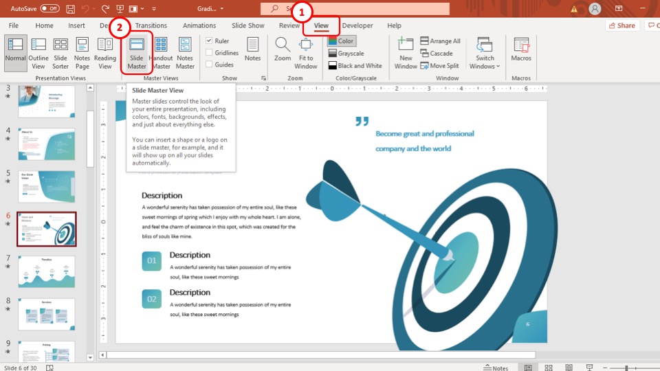 how to remove edit presentation title here in powerpoint