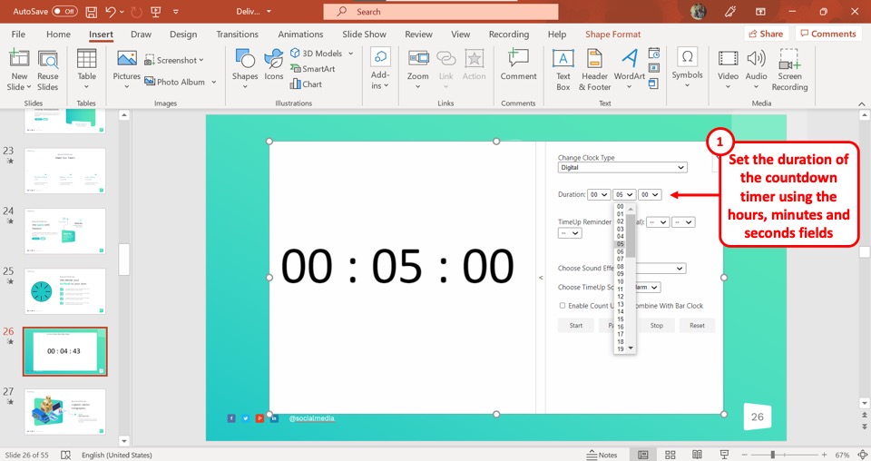 how to set up a timed powerpoint presentation