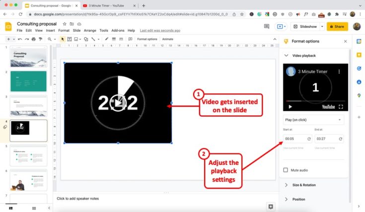 timer for presentations google slides