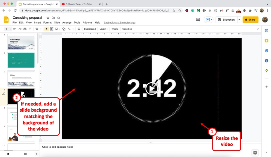 google slide presentation timer