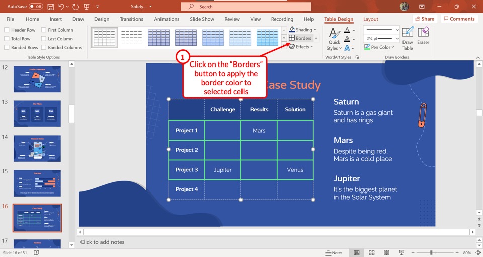 How To Customize Table Borders In Powerpoint