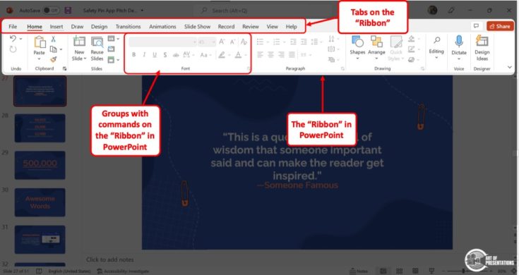 what is ribbon in powerpoint presentation