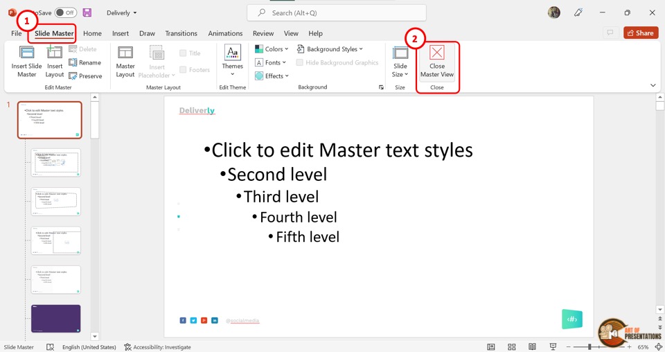 powerpoint presentation notes font size