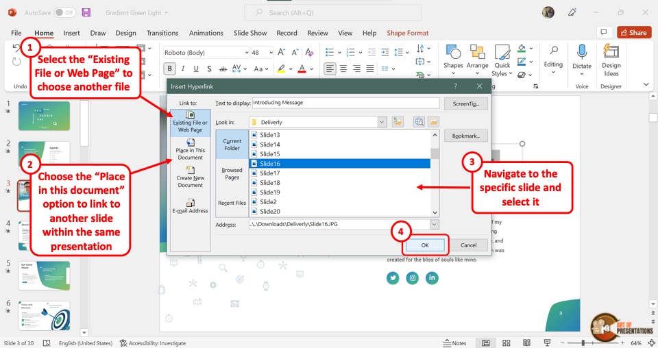 how to open hyperlink in powerpoint presentation