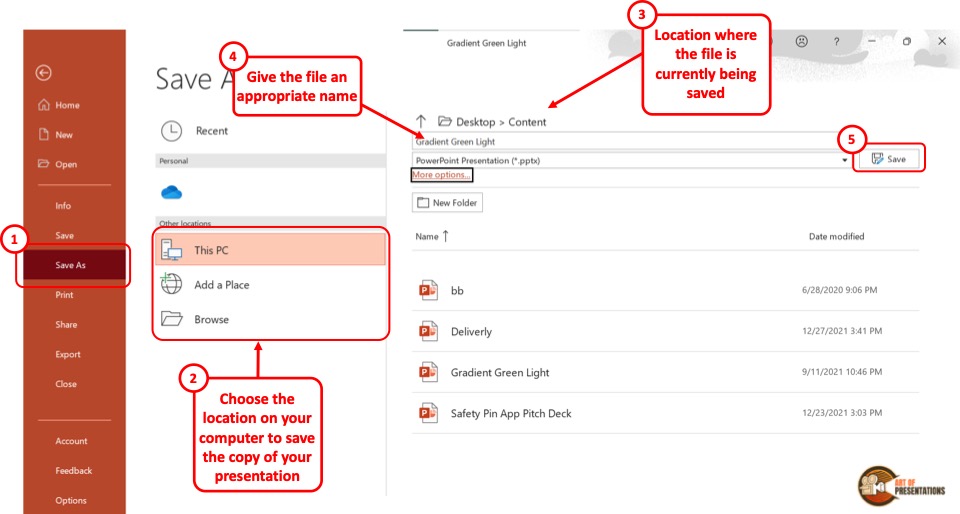 save powerpoint presentation without notes