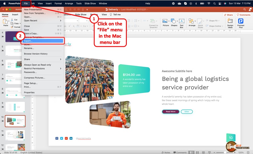 how to save powerpoint presentation video