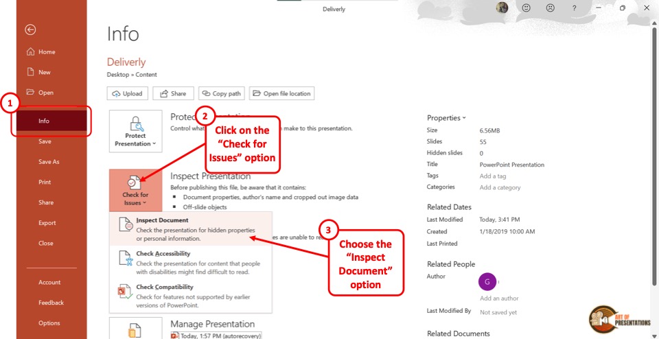 save powerpoint presentation without notes