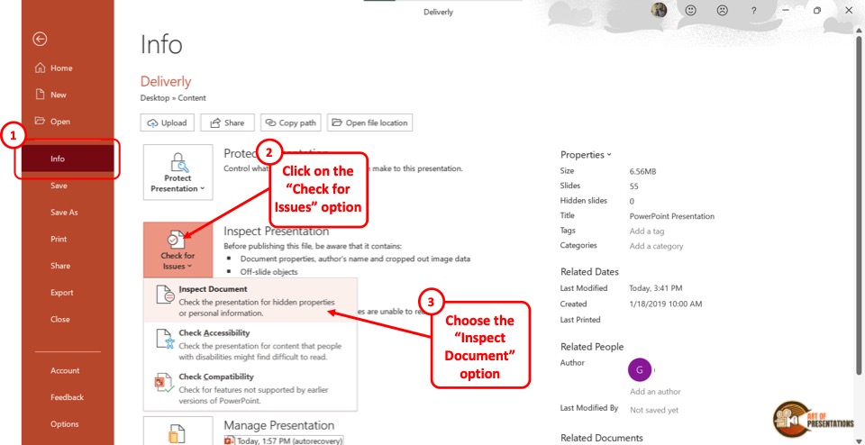 make a copy of powerpoint presentation to desktop