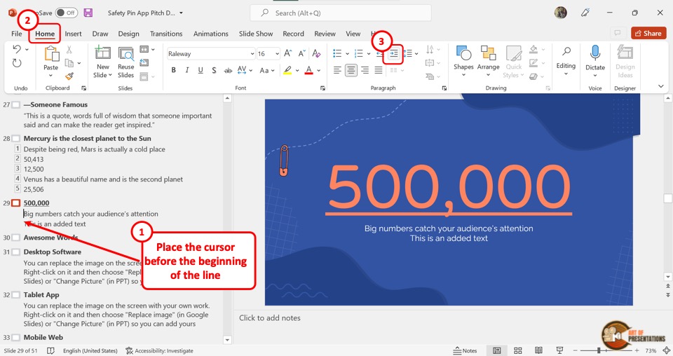 how to write an outline powerpoint presentation