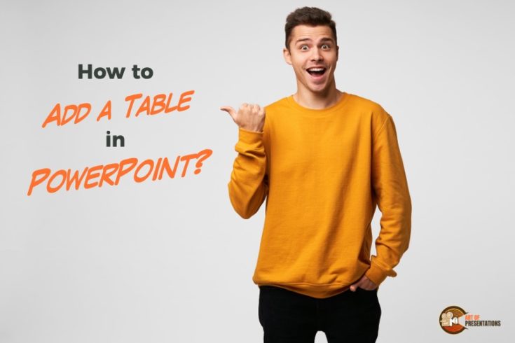 how to create tables in a presentation